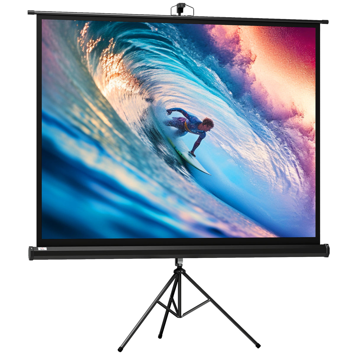 Écran de projection 84 pouces avec support trépied hauteur réglable, écran 4K HD 4:3, en intérieur/à l'extérieur-0