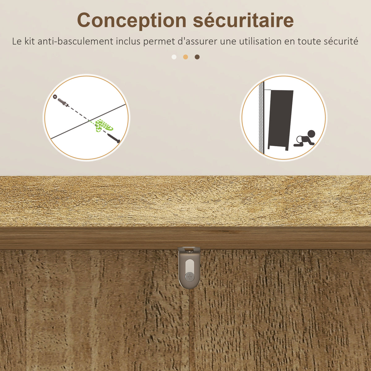Buffet cuisine meuble cuisine rangement avec 12 étagères à portes étagères réglables 60 x 30 x 104 cm effet bois naturel-6