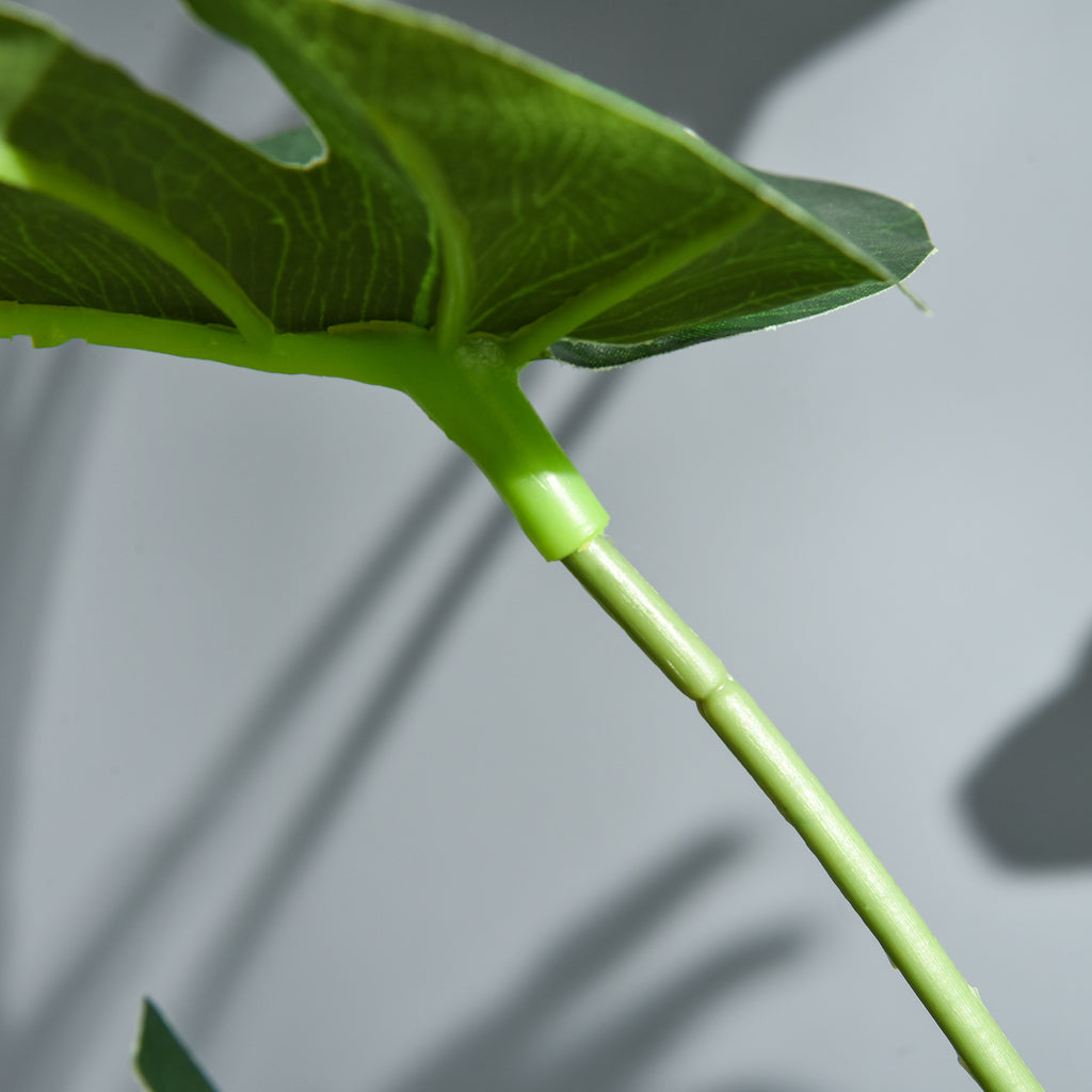 Plante artificielle modèle Monstera avec 21 feuilles en pot ciment, intérieur ou extérieur, dim. Ø16 x 100H cm-8