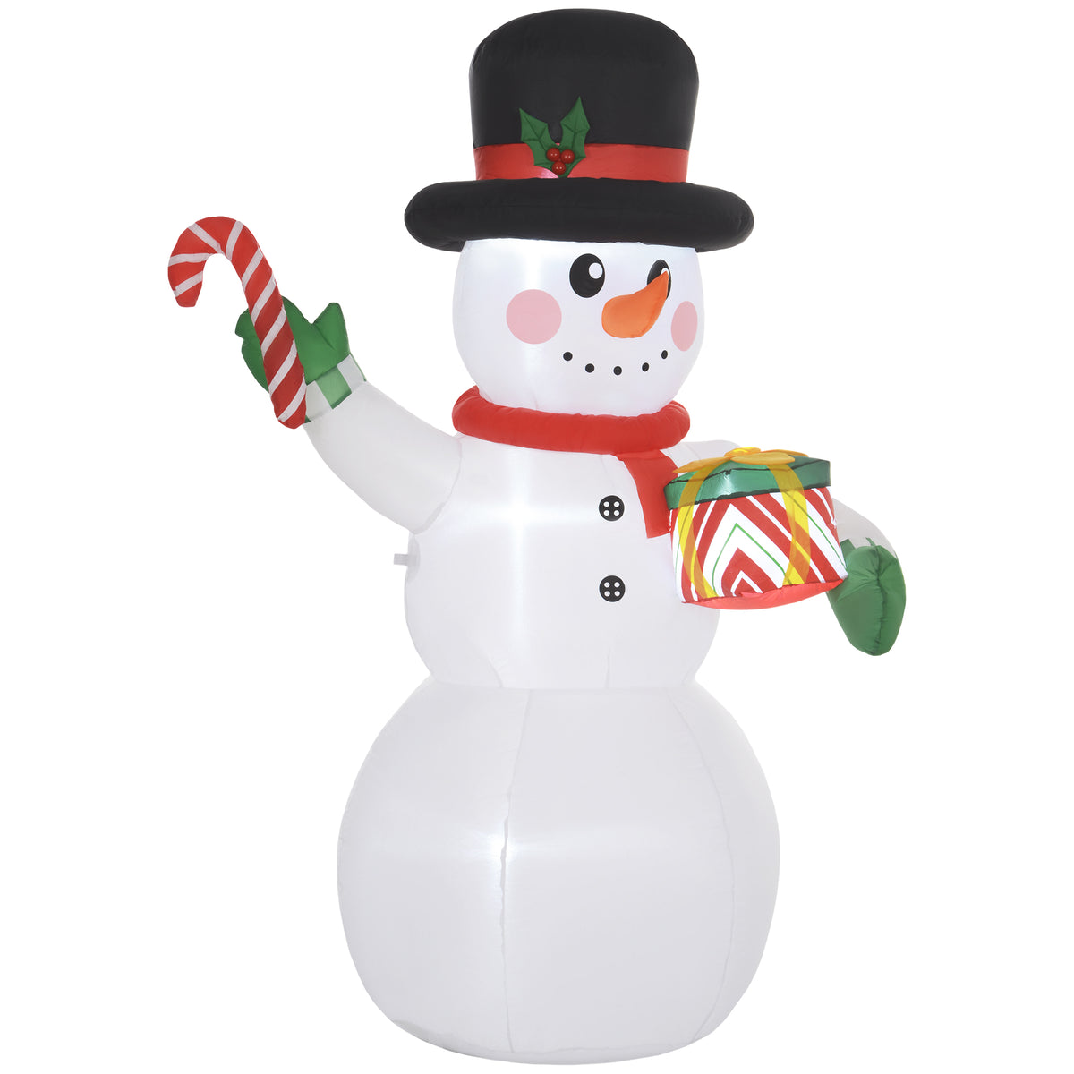 Bonhomme de neige gonflable de Noël de 180 cm avec lumières LED, matériel fixation et souffleur, intérieur et extérieur-0