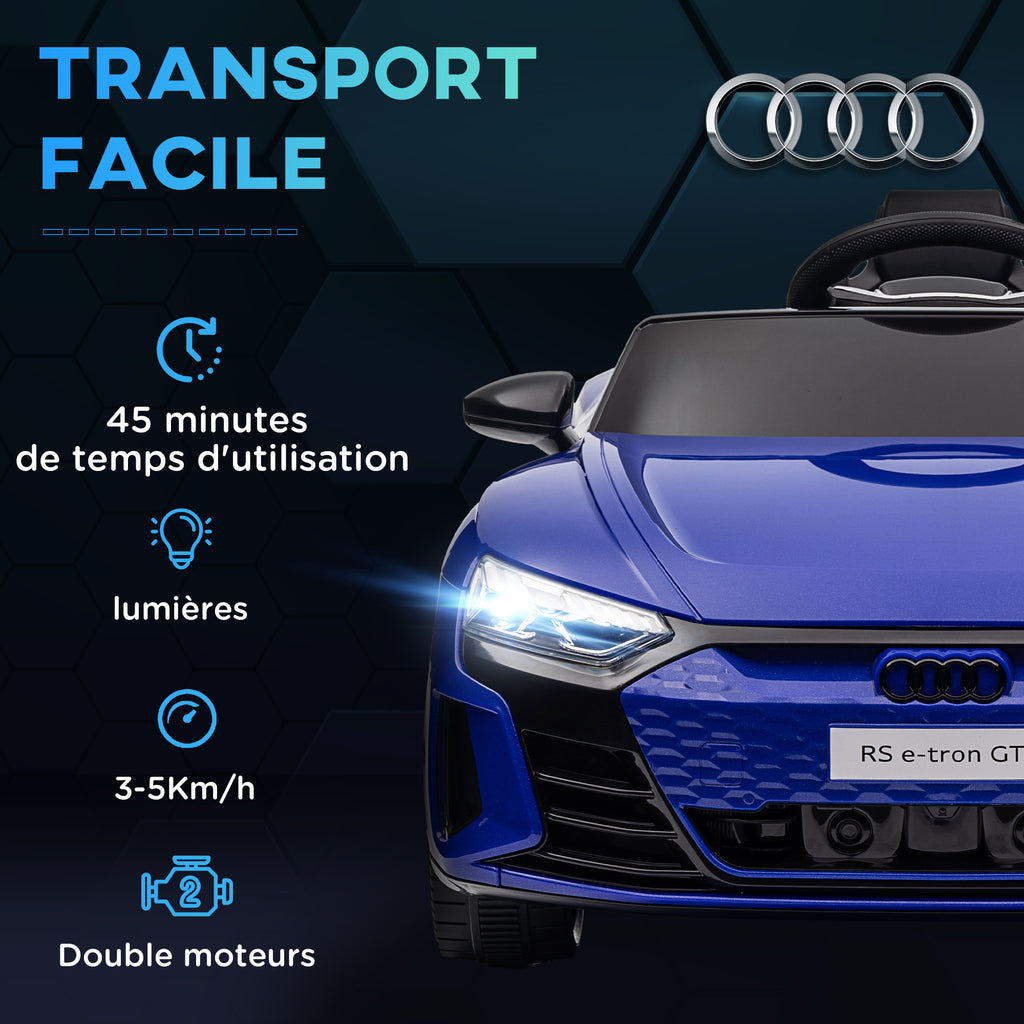Voiture véhicule électrique enfant 12 V - télécommande parentale - effets sonores, lumineux - Audi RS E-tron GT bleu-6