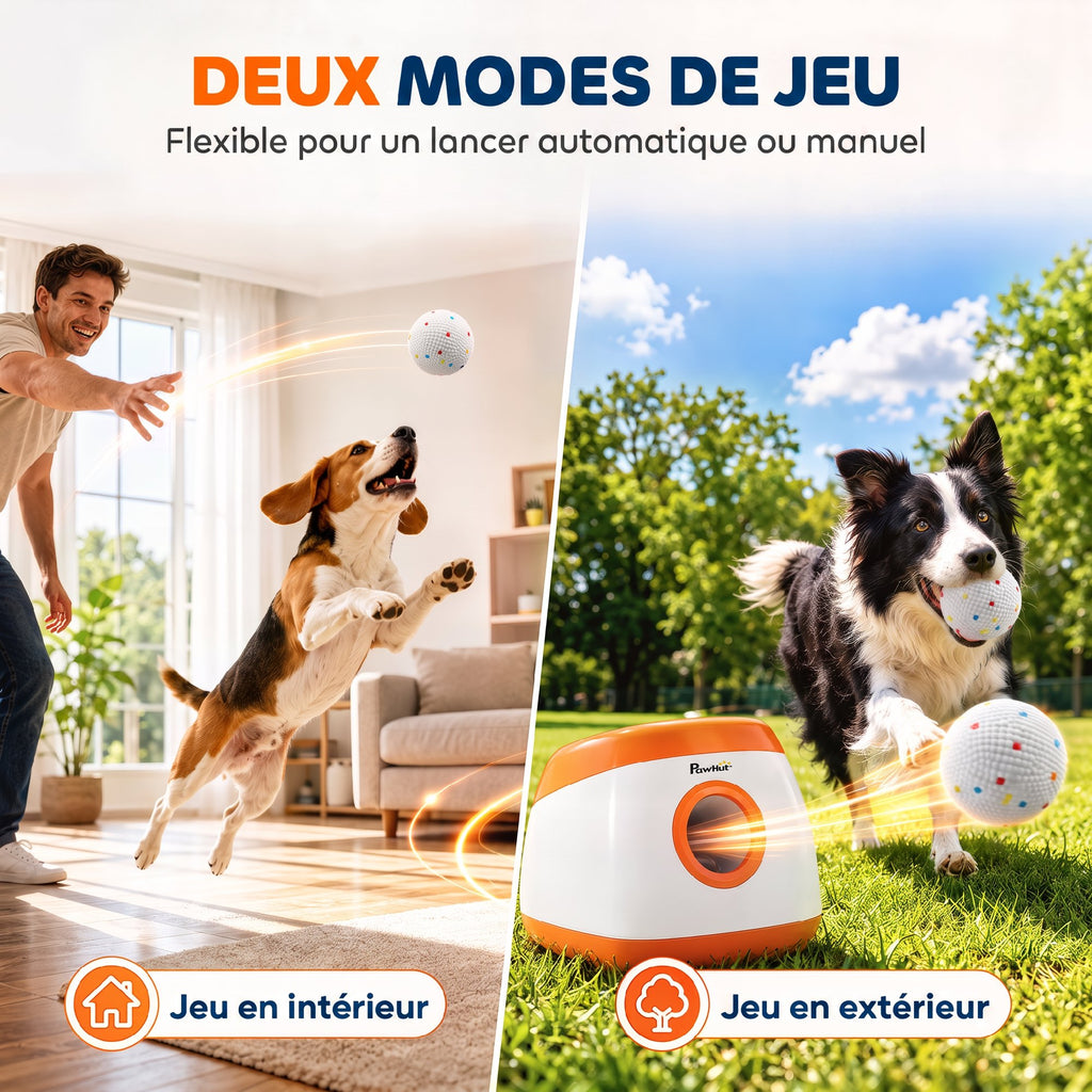 Lot de 6 Balles pour Chien en ETPU Compatibles avec Lanceur Automatique Flottantes et Rebondissantes Ø 58 mm Blanc-3