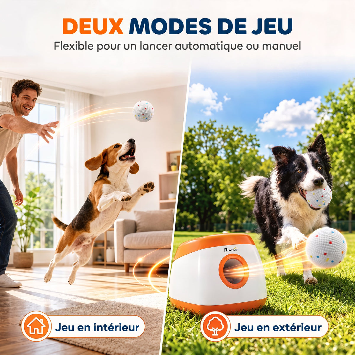 Lot de 6 Balles pour Chien en ETPU Compatibles avec Lanceur Automatique Flottantes et Rebondissantes Ø 58 mm Blanc-3