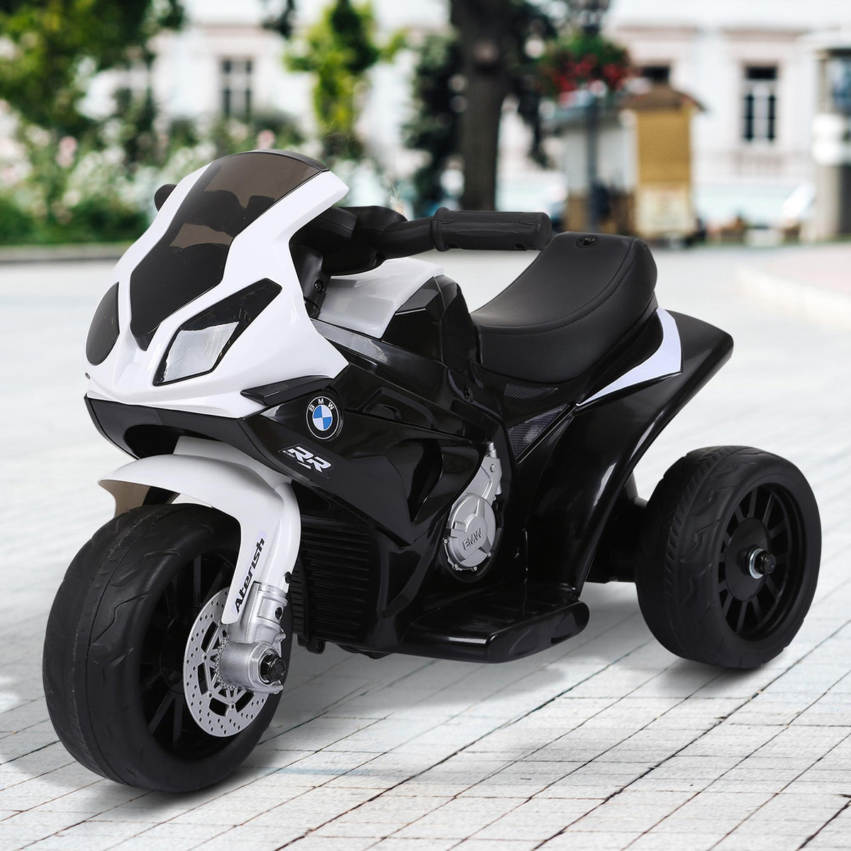 Moto électrique enfants sous licence BMW S1000 RR, 3 roues, 6V et 2,5 Km/h, voiture électrique enfants avec effets lumineux et sonores, moto enfant, charge max. 20 kg, noir-9