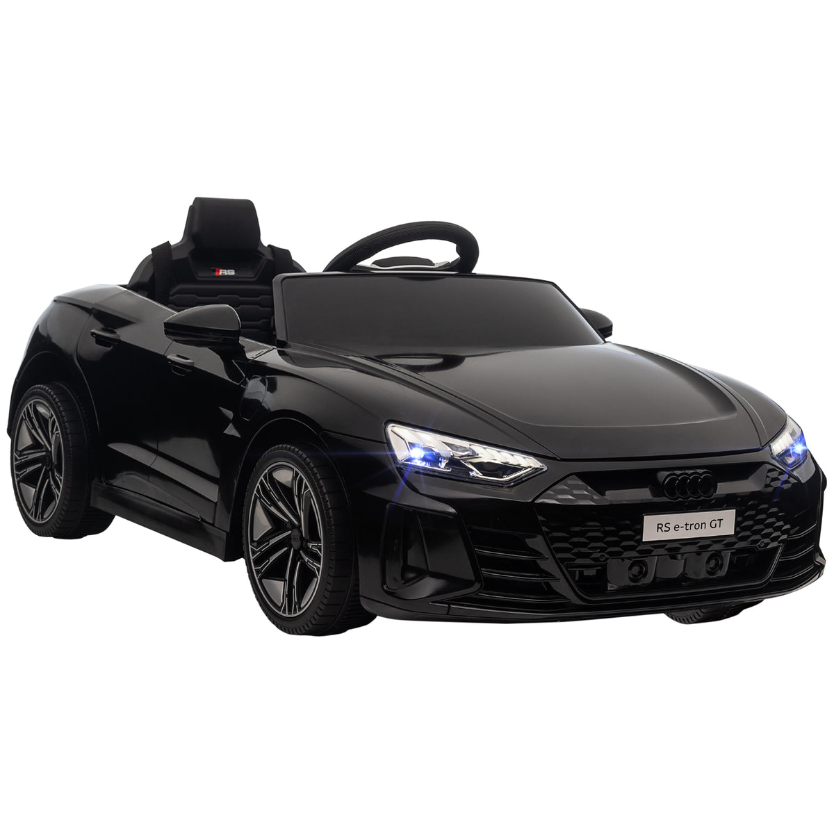 Voiture électrique enfant 12 V - véhicule électrique avec télécommande parentale fournie - V. Max. 5 Km/h - effets sonores, lumineux - Audi RS E-tron GT noir-0