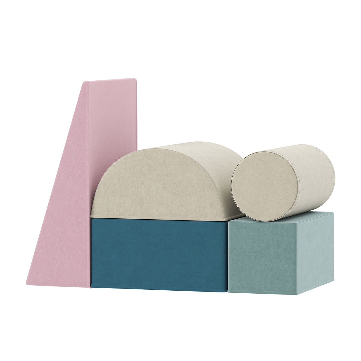 Parcours motricité bébé 5PCS, module en mousse souple avec housse en velours, multicolore-9