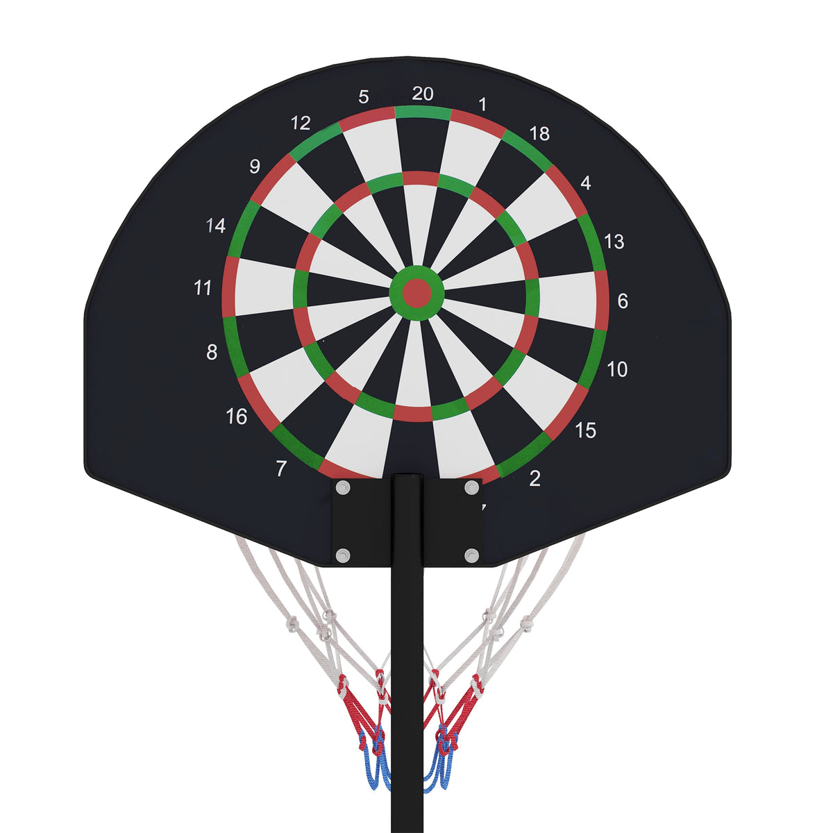 Support panier de basket-ball 2 en 1 avec hauteur réglable 129-179 cm et jeu de 6 fléchettes magnétique-7