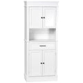 Buffet de cuisine armoire de cuisine multi-rangements 2 placards 2 portes tiroir niche MDF panneaux particules E1 blanc-0