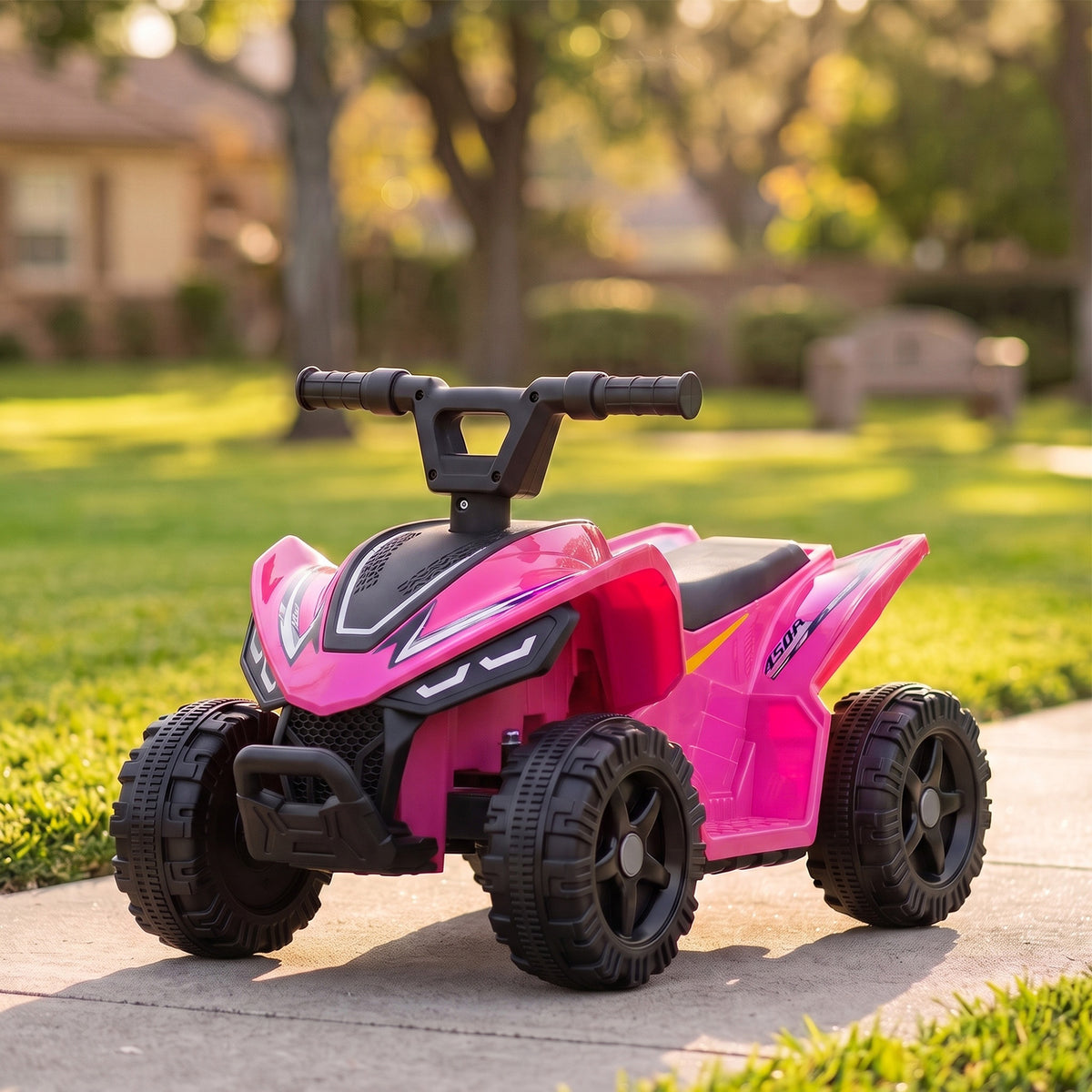 Quad Électrique Enfants 6 V, Voiture Électrique Enfants, Batterie au Lithium, Vitesse Max. 2 Km/H, 18 à 48 Mois, Rose-1