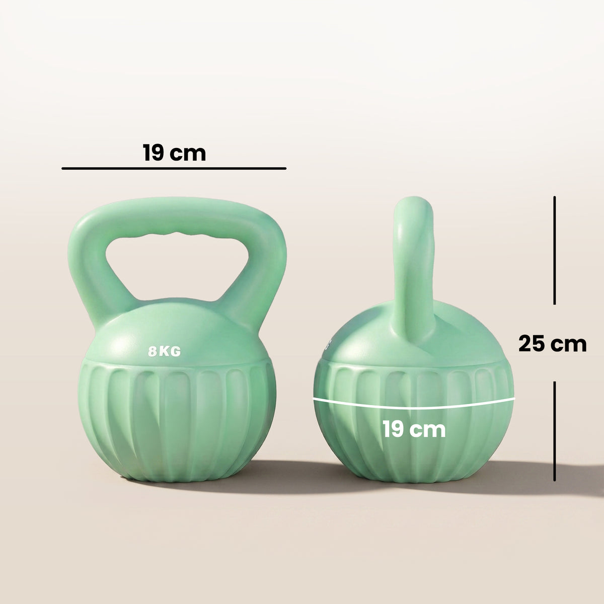Kettlebell 8 kg, Haltère avec Poignée Antidérapante, Haltère à Boule, Musculation, Entraînement, pour Gym, Vert-2