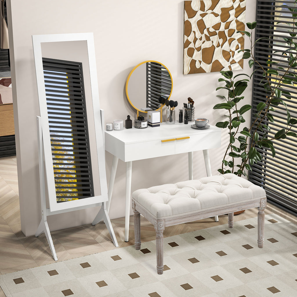 Miroir en Pied Grand Miroir de Sol Inclinaison réglable pour Dressing Chambre dim. 47L x 46l x 148H cm en blanc-8