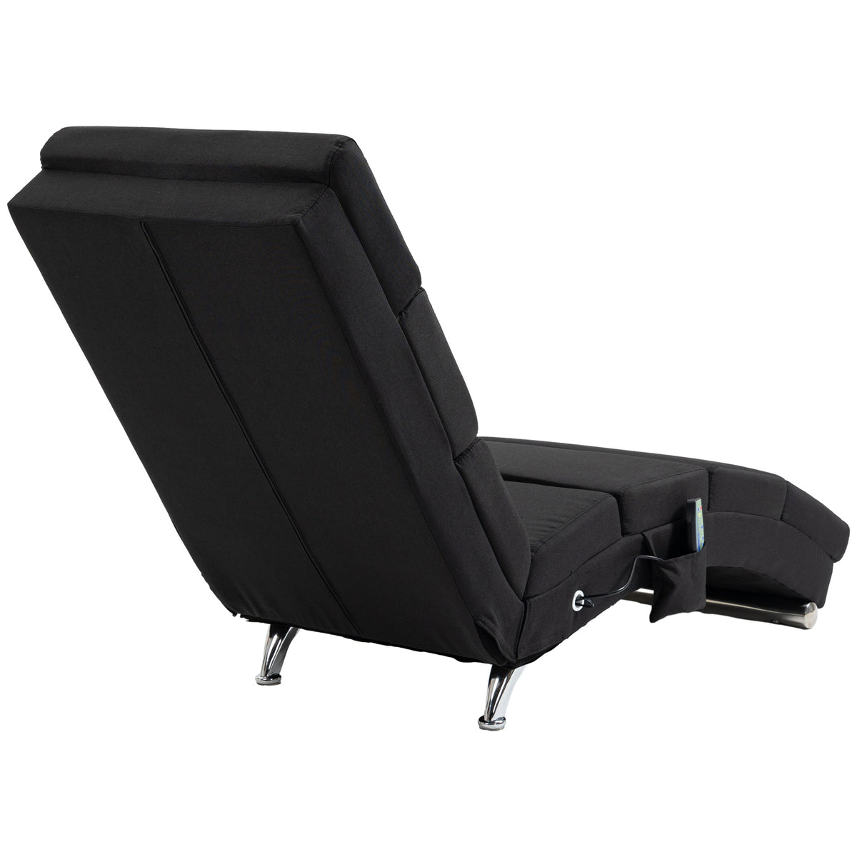 Fauteuil relax chaise longue de relaxation ergonomique, massant et chauffant avec télécommande 56 x 168 x 84 cm noir-7