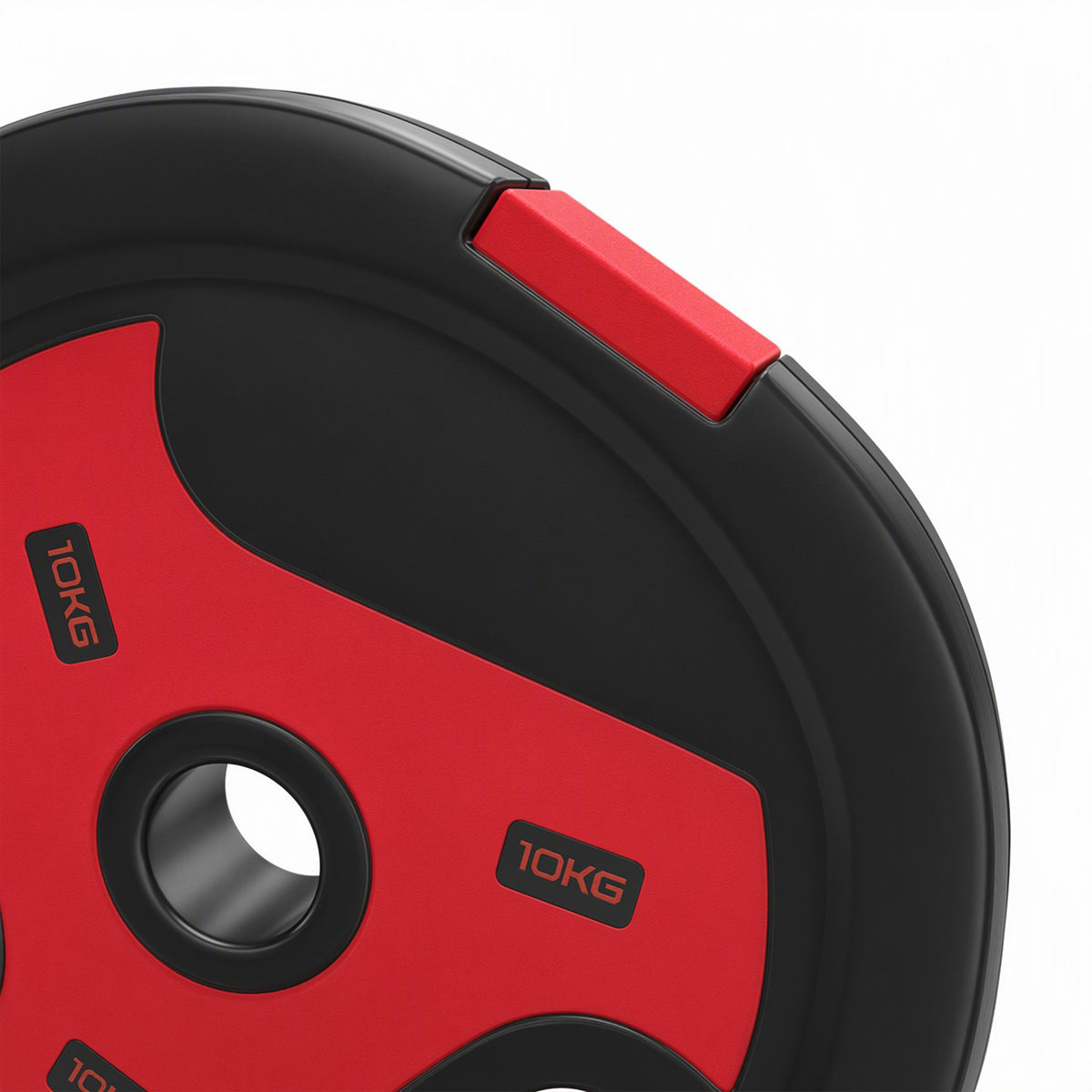 Disques de Poids 30 kg avec 3 Poignées, Disques d'Haltères 5/10 kg, Finition PP, Trous de Ø 25mm, Rouge-8