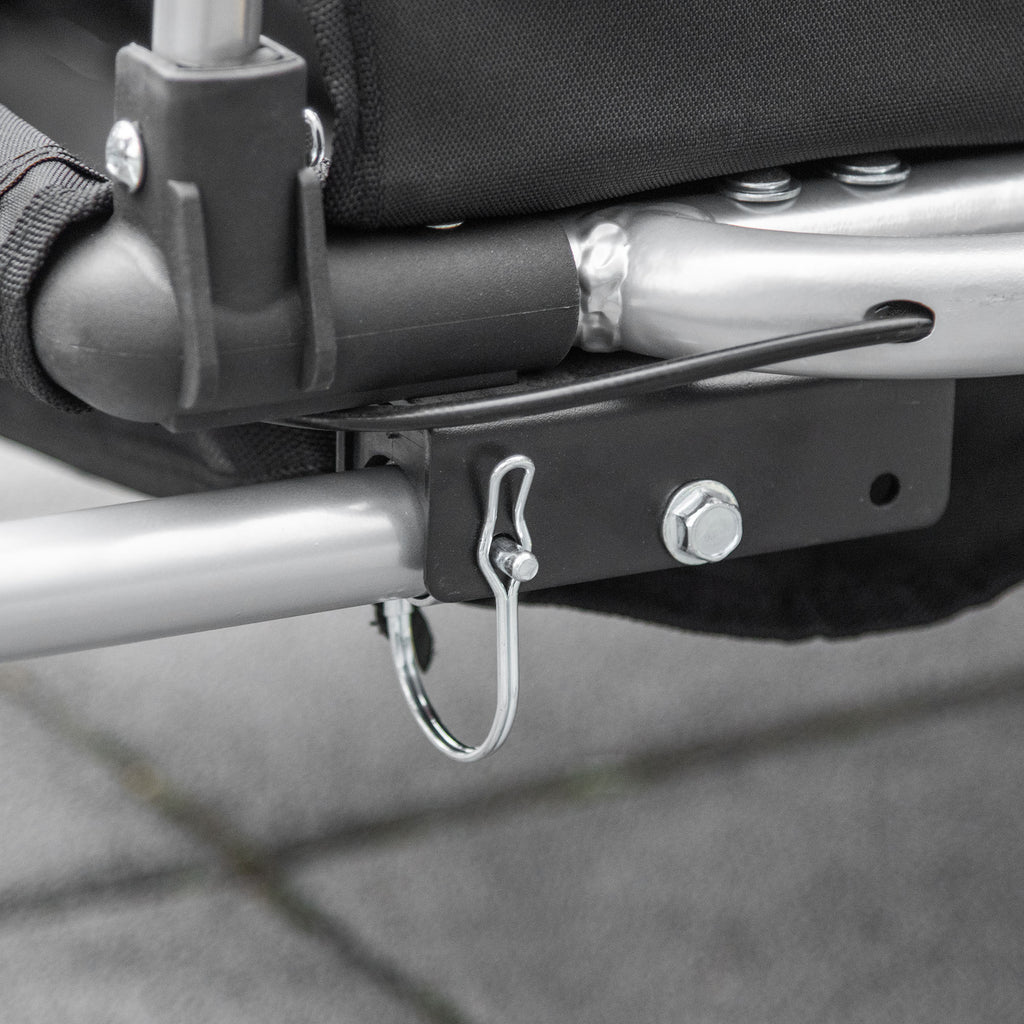 Remorque vélo pour enfant 2 en 1 convertible jogger poussette capacité 26,4 kg avec réflecteurs et drapeau - 2 places  - rouge-8