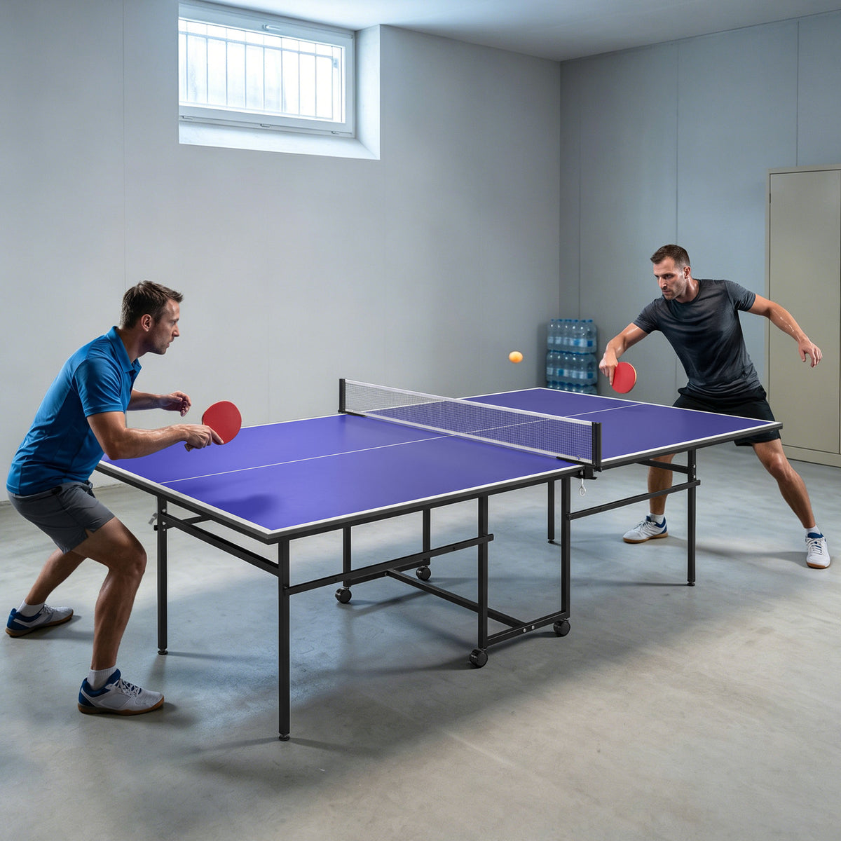 Table de tennis de table ping-pong pliable compacte 4 roulettes pour intérieur 274L x 152,5l x 75,5H cm-1