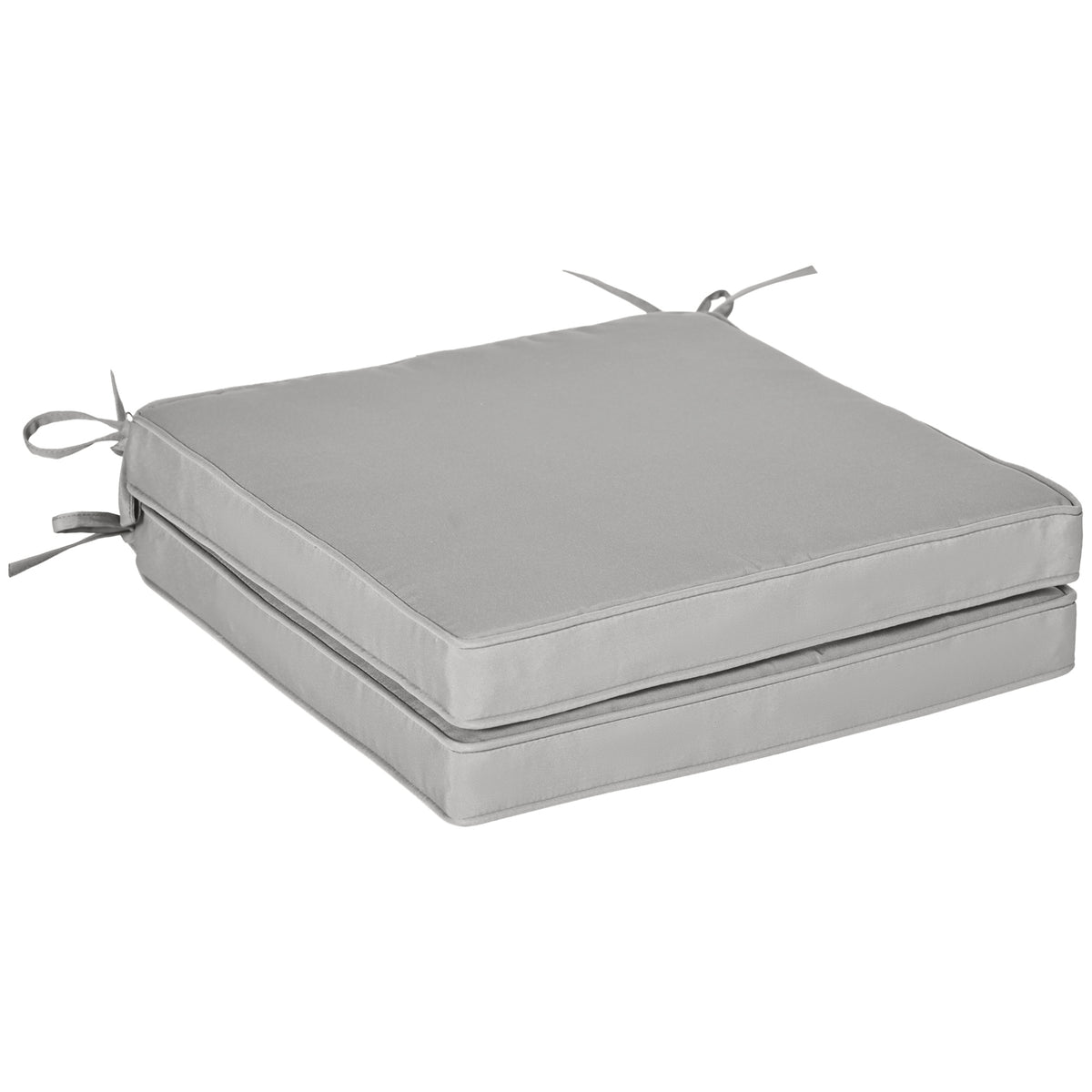 Lot de 2 Coussins de Chaise Fauteuil de Jardin Coussins d'assise déhoussables Rembourrage 5 cm Polyester Gris clair-7