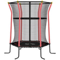 Trampoline pour enfant 1,22 x 1,11 x 1,9 m filet de sécurité porte zippée 6 poteaux rembourrés inclus rouge noir-0