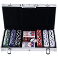 Mallette de Poker Coffret de Poker Complet avec 300 jetons 2 Jeux de Cartes + 2 clés Aluminium-0