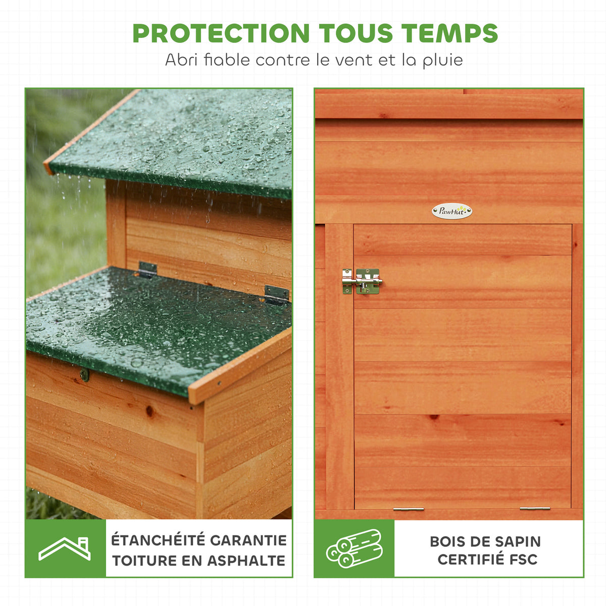 Poulailler avec Pondoir et Perchoir Toit en Bitume Étanche et Fenêtre de Ventilation Bois 113,5x67,5x95,5cm Orange-6