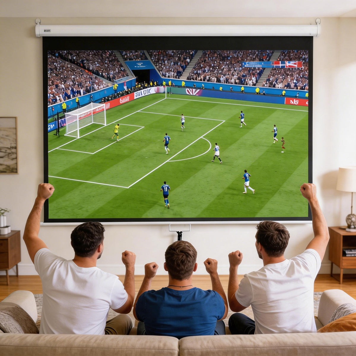 Écran de Projection 100" 4:3 HD 4K, Boîtier en Métal, Écran Hauteur Réglable Manuellement, 203x152cm, Blanc-8