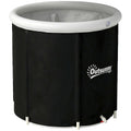 Baignoire à Glace Pliable Gonflable 280 L avec Couvercle et Pompe pour Entraînement à l'Eau Froide, 78x78x71 cm, Noir-0