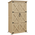 Armoire de jardin abri remise pour outils 90L x 54.5P x 161/168,5H cm 2 étagères toit bitumé étanche bois pin autoclave-0