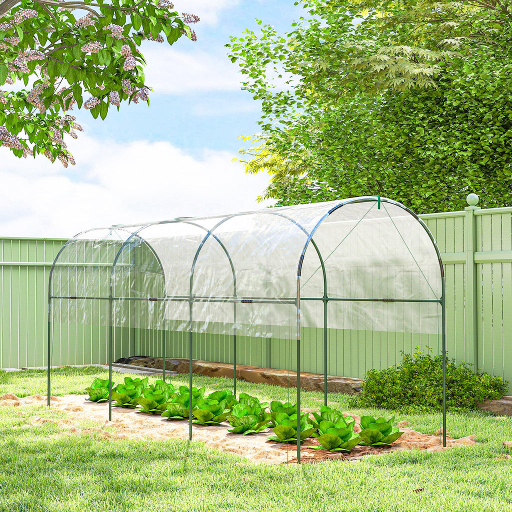Serre de jardin serre à tomates 4 arceaux en acier bâche en PVC 4 x 1,2 x 1,7 m vert-9