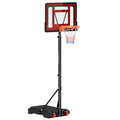 Panier de basket extérieur hauteur réglable 160–210 cm panier de basket sur pied à roulettes base remplissable noir-0