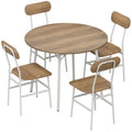 Ensemble table salle à manger avec 4 chaises, table de cuisine avec chaises pour 4 personnes, cadre en métal, naturel-0