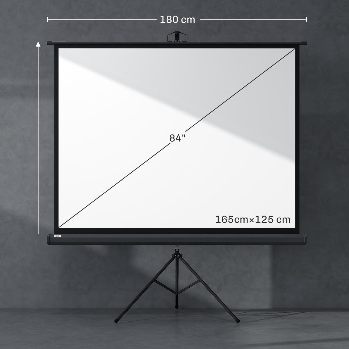 Écran de projection 84 pouces avec support trépied hauteur réglable, écran 4K HD 4:3, en intérieur/à l'extérieur-2