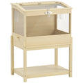 Cage à hamster en bois surélevée avec plateau de rangement couvercle ouvrable 83,2 x 50 x 103 cm effet bois naturel-0