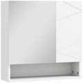Armoire murale miroir de salle de bain placard de rangement 2 portes 55 x 17 x 55 cm blanc-0