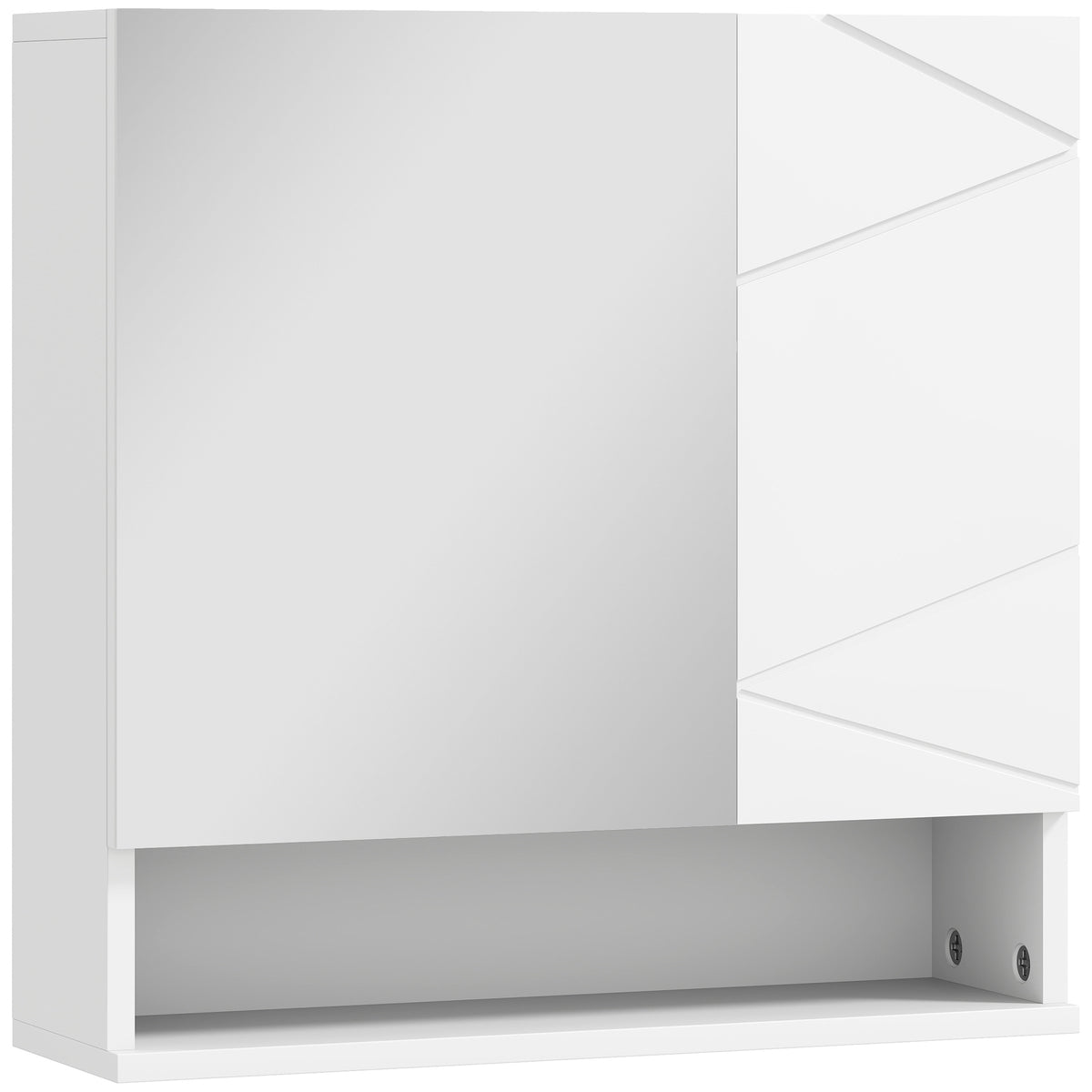 Armoire murale miroir de salle de bain placard de rangement 2 portes 55 x 17 x 55 cm blanc-0
