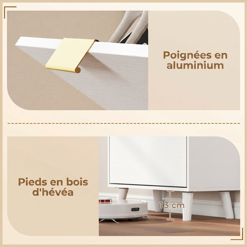 Meuble à chaussures 12 paires, armoire à chaussures étroite avec 2 tiroirs rabattables, étagères réglables, blanc-6