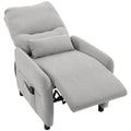 Fauteuil Inclinable de Massage par Vibration et Chauffage, Fauteuil de Relaxation en Tissu Éponge Bouclé, Gris-0