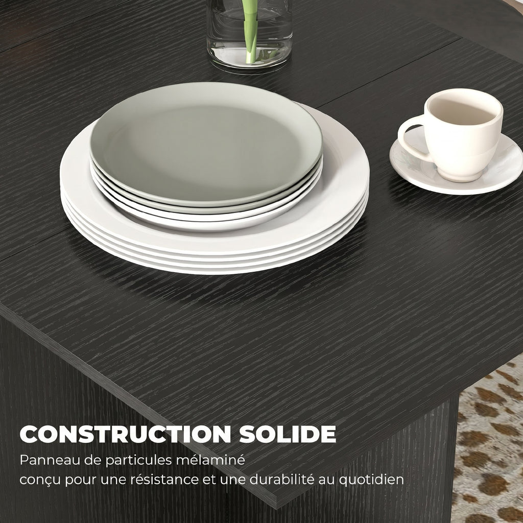 Table à Manger Pliante, Table de Cuisine Extensible pour 2 à 4 Personnes, 2 Abattants, 120 x 72 x 75 cm, Noir-6