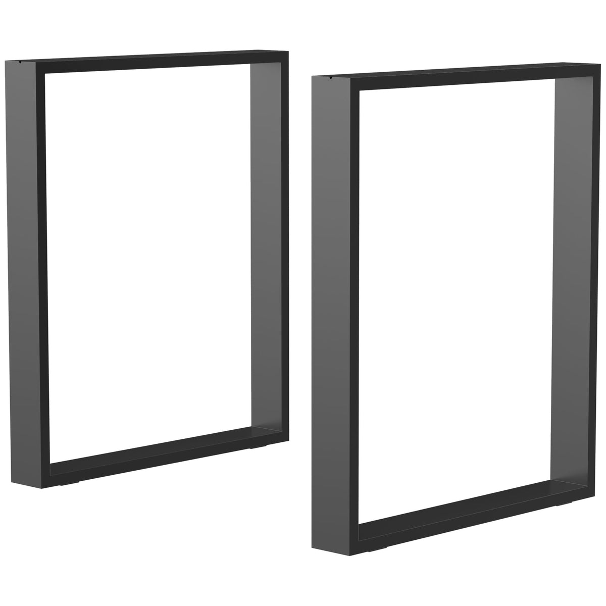 Lot de 2 pieds rectangulaires en acier noir pour table - hauteur 72 cm - design contemporain-0