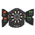 Cible de Fléchettes Électronique 27 Jeux jusqu'à 8 Joueurs LED Haut-parleur Noir-0