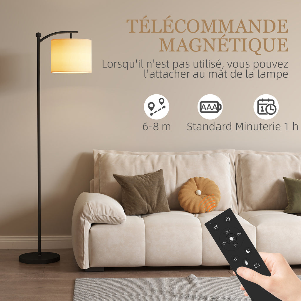 Lampadaire dimmable 2 températures de couleur avec télécommande, minuterie de 60 minutes, 160 cm, noir-5