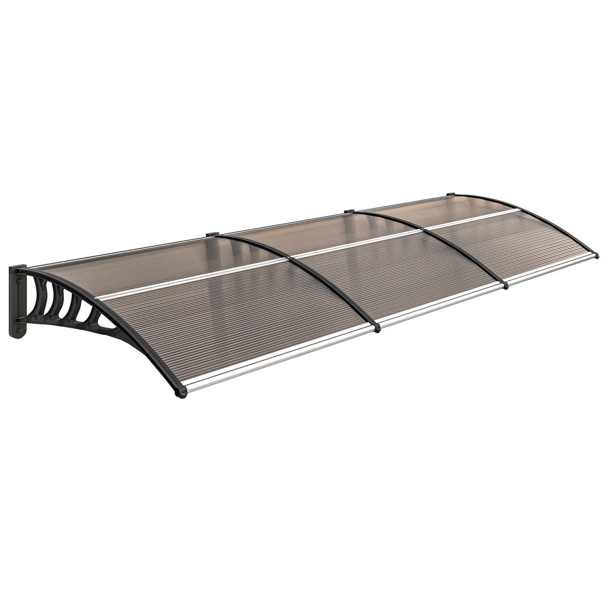Auvent de porte toit marquise en polycarbonate auvent de porte d'entrée bord en aluminium contre la pluie et UV-0