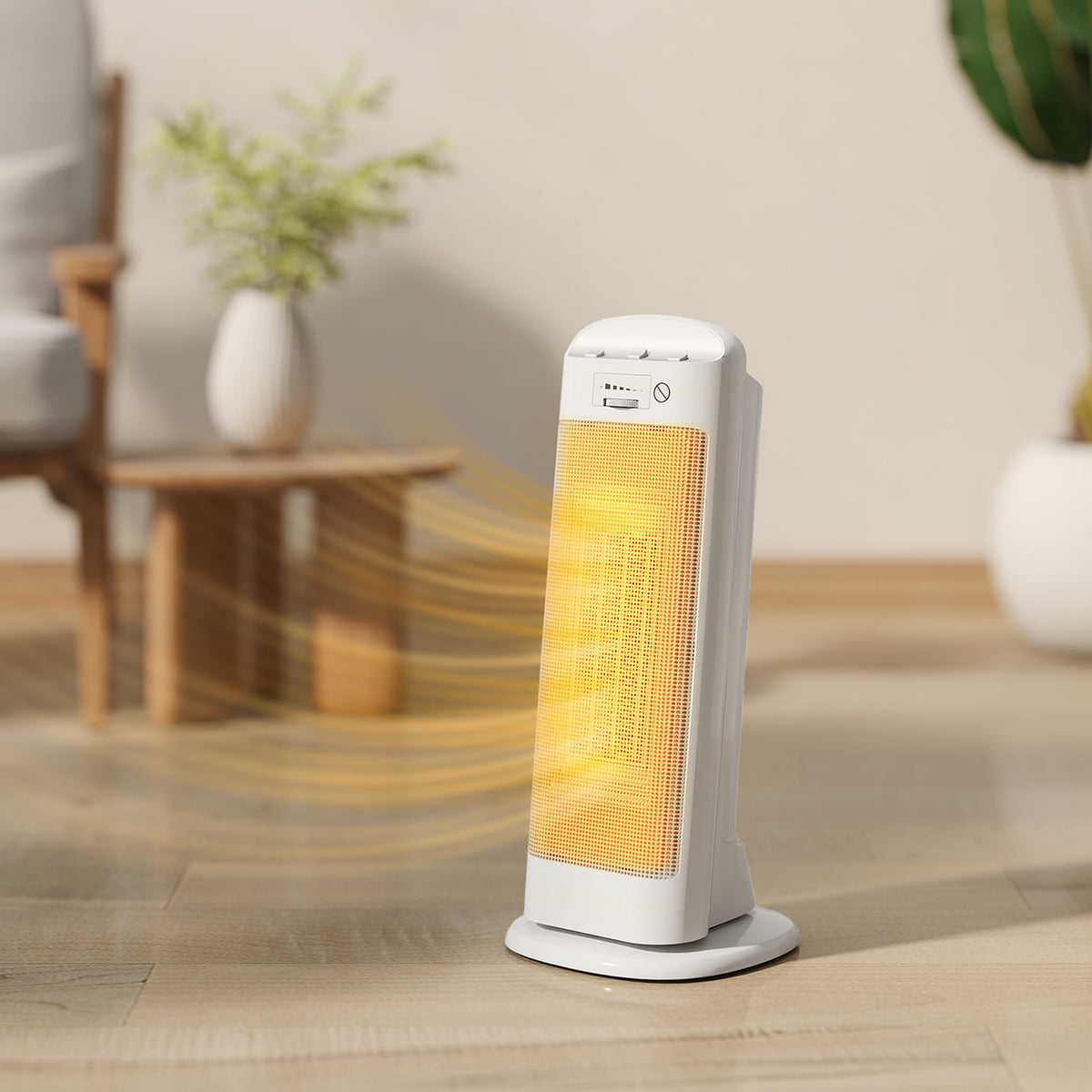 Chauffage d'appoint en céramique 2000 W, radiateur électrique soufflant 4 modes, thermostat réglable, 20x20x49cm, blanc-1