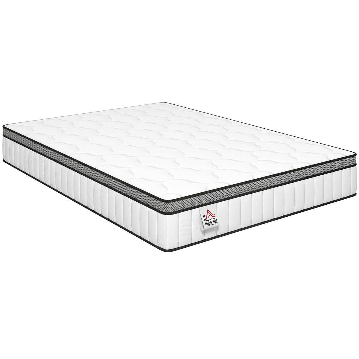 Matelas 140 x 190 cm, 20cm d'épaisseur, matelas à ressorts ensachés 7 zones mousse à mémoire forme au gel rafraîchissant-0