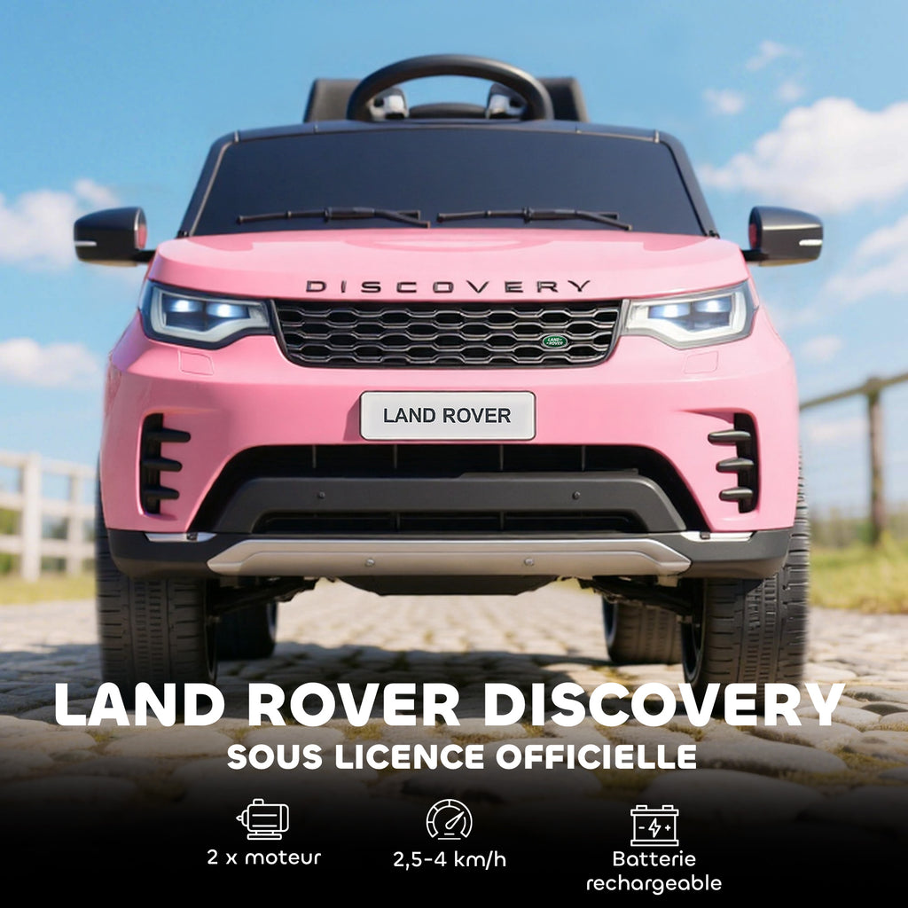 Voiture électrique enfant véhicule électrique Land Rover Discovery 12V télécommande 2,4 G 2 moteurs 105x68,5x58cm rose-3