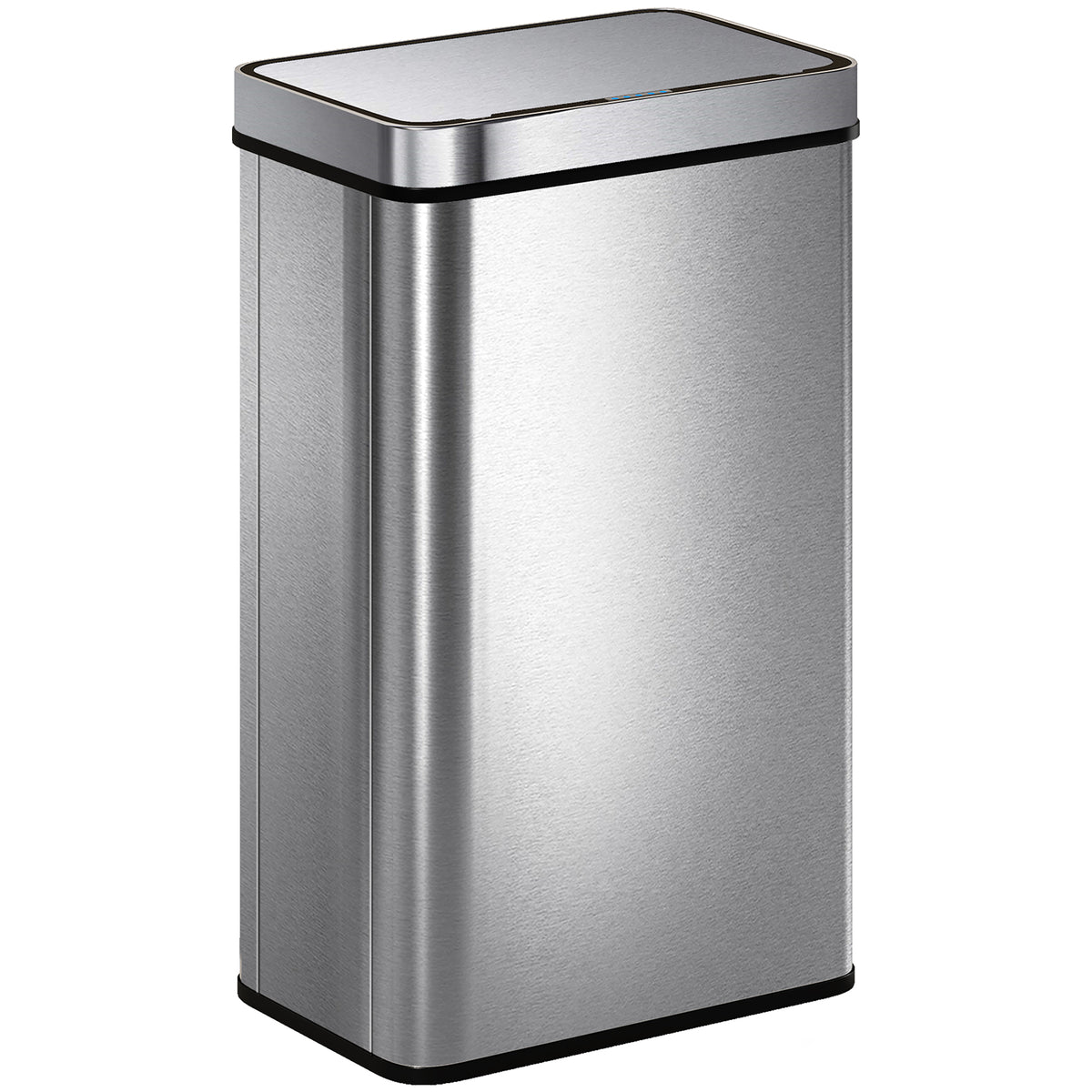 Poubelle à capteur 60 L avec couvercle à fermeture douce, poubelle de cuisine automatique en acier inoxydable, argenté-0