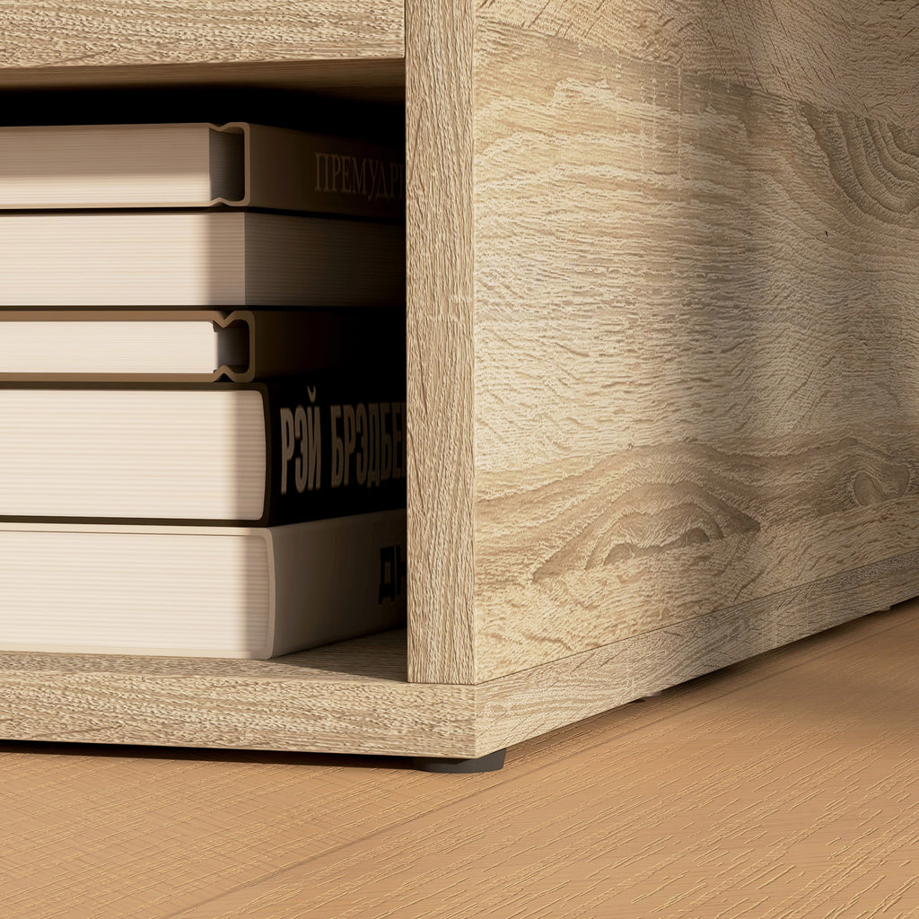 Organiseur bureau aspect bois avec 3 compartiments fournitures support d'imprimante dim. 47L x 40l x 22,5H cm-8