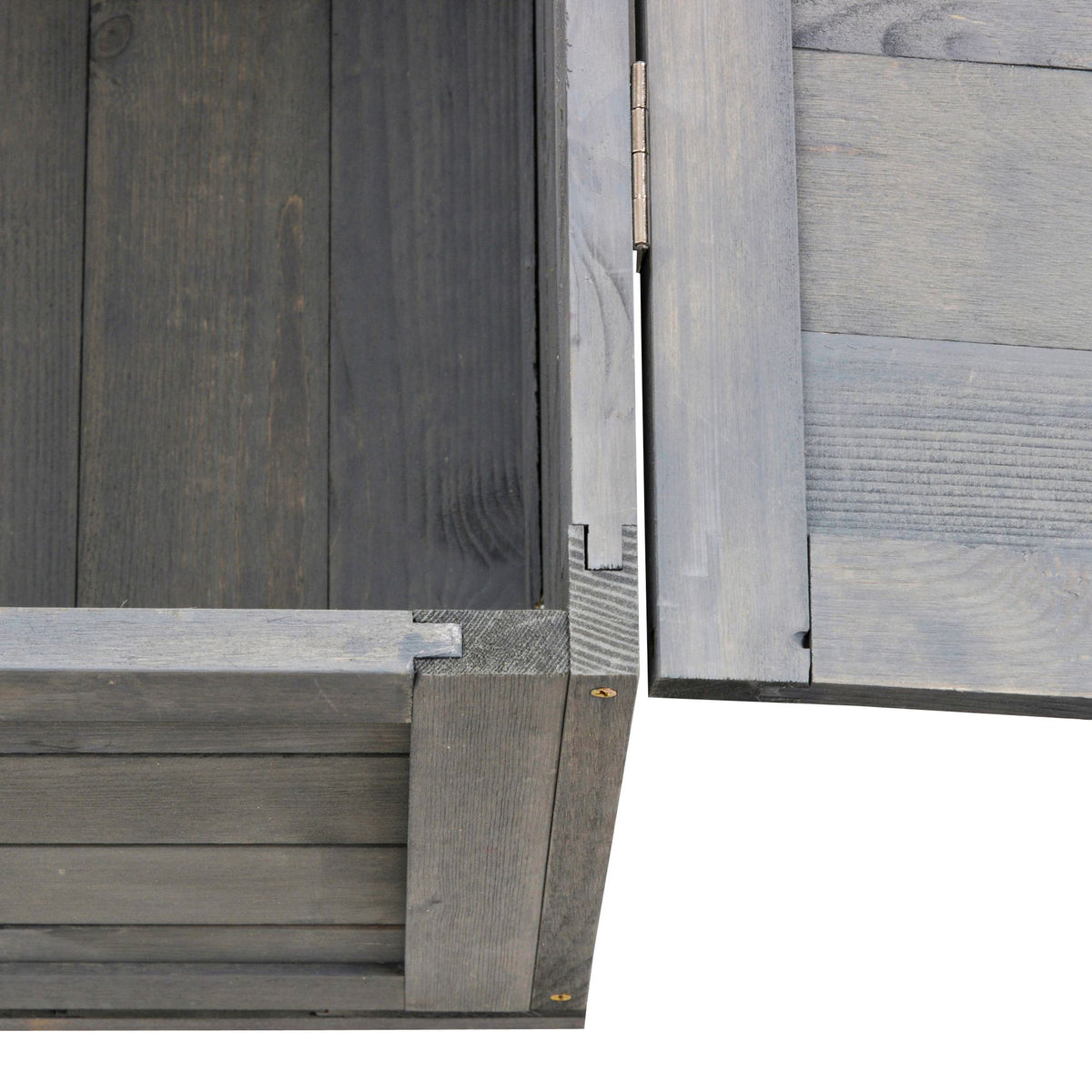 Maison enclos cage habitat pour petit animal tortues avec 2 espaces 91 x 60,5 x 32 cm bois massif gris-8