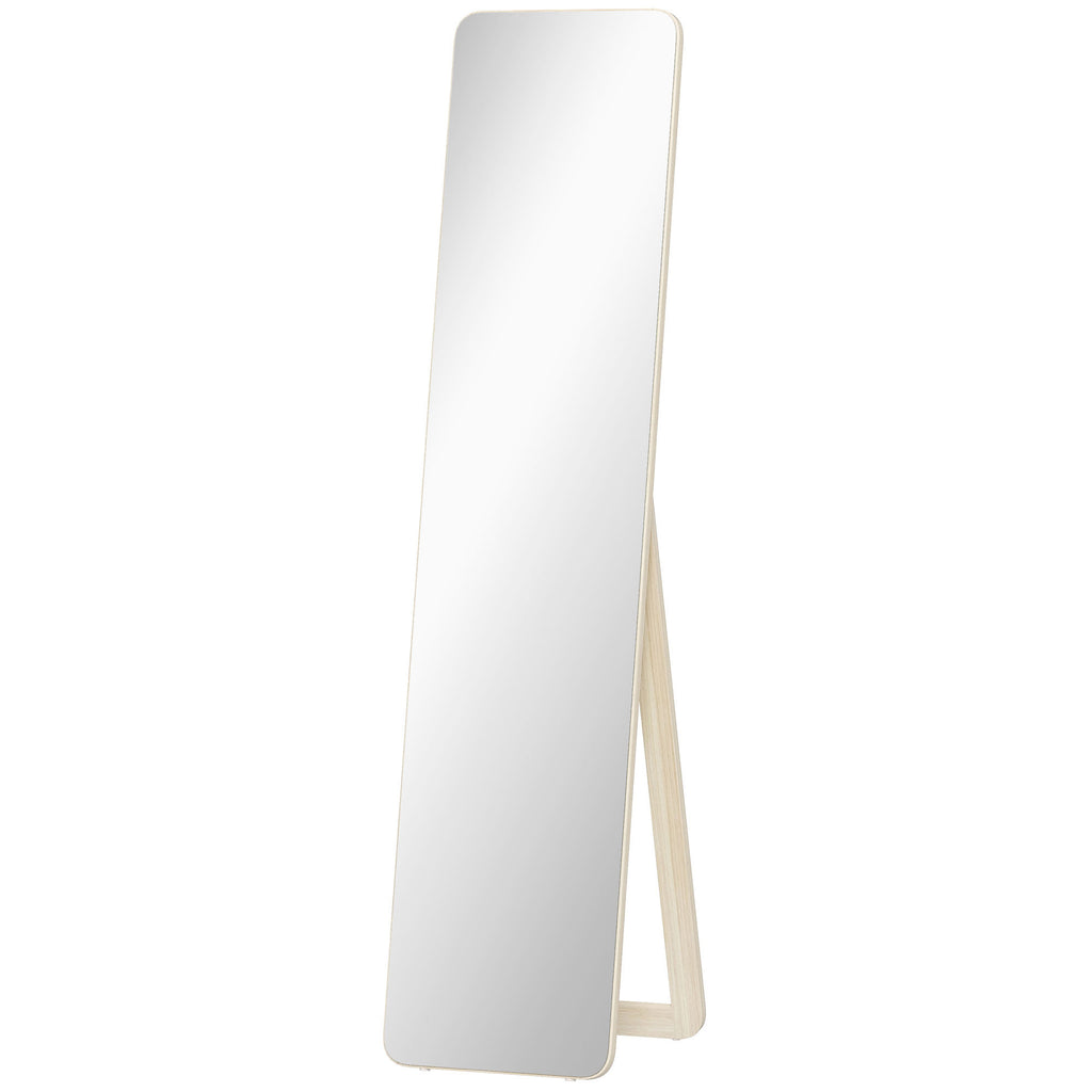 Miroir sur Pied et Mural rectangulaire dim. 37L x 43l x 156H cm bois naturel-0