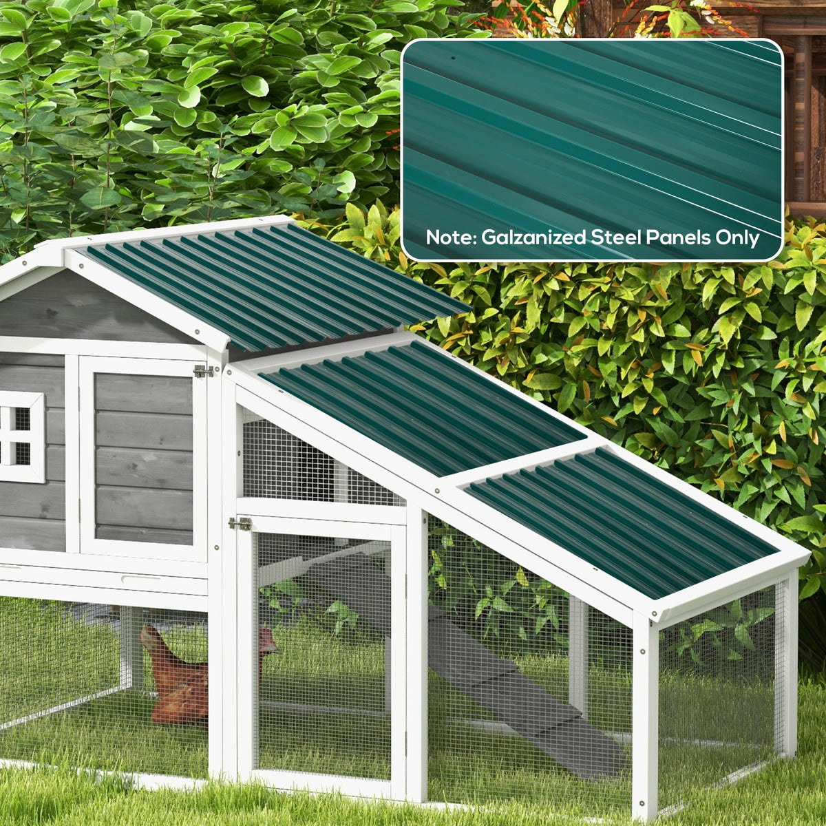 Lot de 12 panneaux en acier galvanisé Résistant aux Intempéries, vert, dim. d'un panneau 129L x 45l cm-9