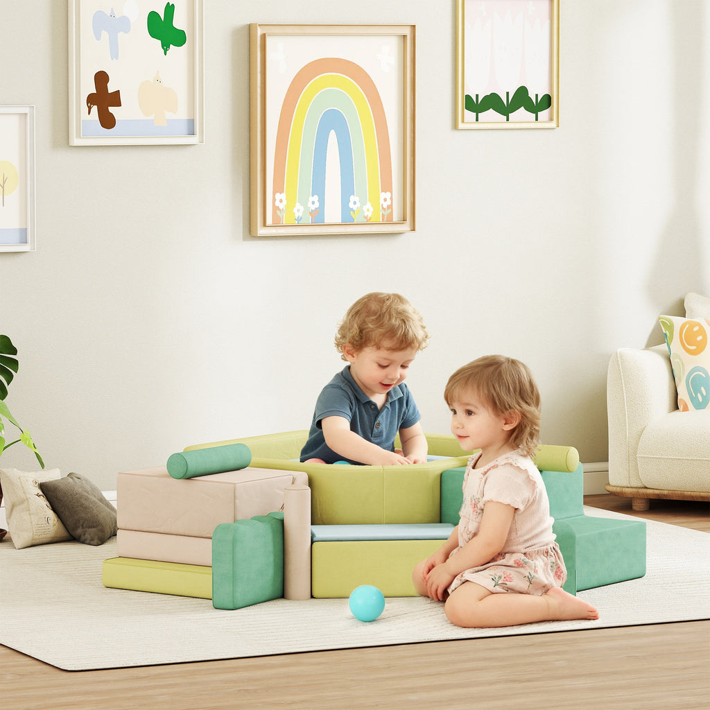 Parcours motricité bébé module motricité bébé avec piscine à balles housse lavable 160 x 137,5 x 30 cm multicolore-1