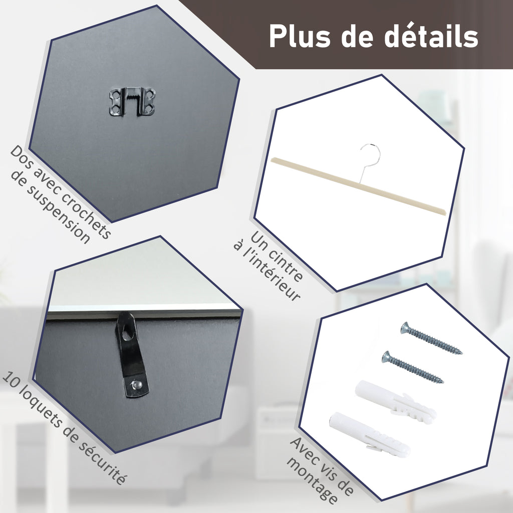 Frame box T-frame cadre aluminium pour maillot porte acrylique doublure interne feutre 70 x 90 cm-5
